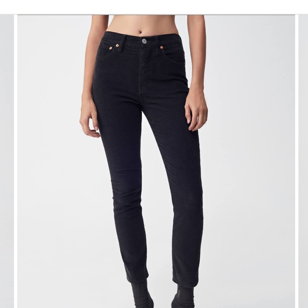 Re/Done Corduroy High Rise Ankle Crop